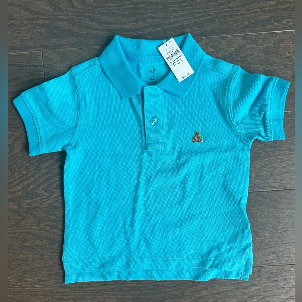 Gap baby bear turquoise polo shirt. Size 18-24M